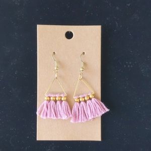 Mauve Tassel Fashion Earrings